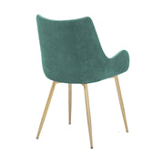Avery Teal Fabric Dining Room Chair with Gold Legs - Furniture City (CA)l