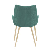 Avery Teal Fabric Dining Room Chair with Gold Legs - Furniture City (CA)l