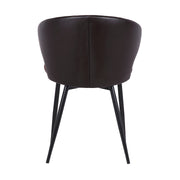 Ava Contemporary Dining Chair in Black Powder Coated Finish with Brown Velvet and Brown Faux Leather Back - Furniture City (CA)l