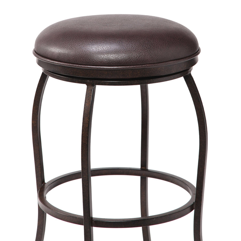 Amy Contemporary 26" Counter Height Barstool in Auburn Bay Finish and Brown Faux Leather - Furniture City (CA)l