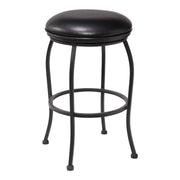 Amy Contemporary 30" Bar Height Barstool in Matte Black Finish and Black Faux Leather - Furniture City (CA)l