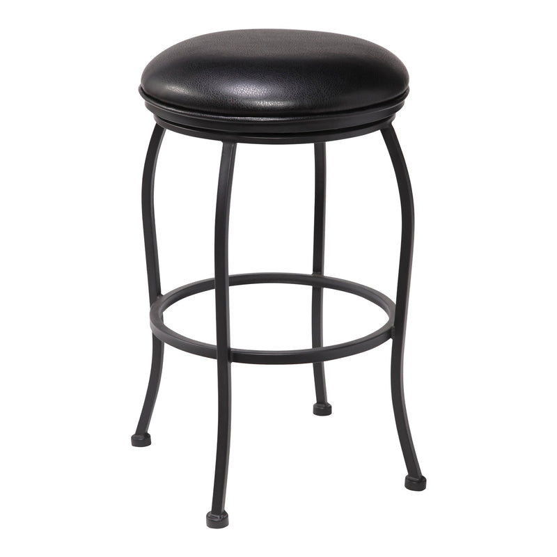 Amy Contemporary 30" Bar Height Barstool in Matte Black Finish and Black Faux Leather - Furniture City (CA)l