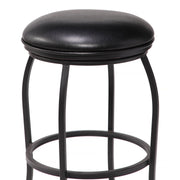 Amy Contemporary 30" Bar Height Barstool in Matte Black Finish and Black Faux Leather - Furniture City (CA)l