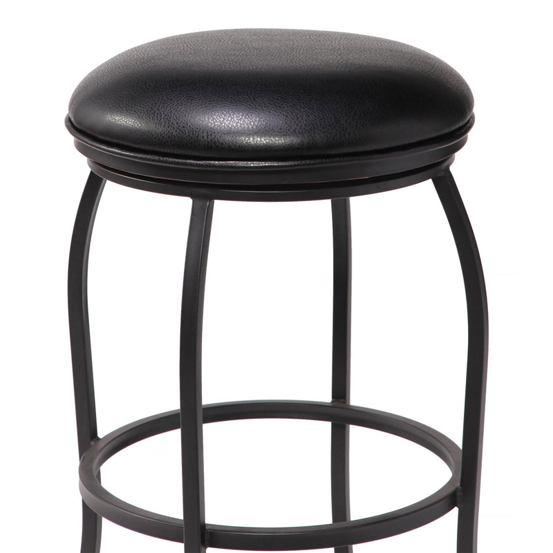 Amy Contemporary 30" Bar Height Barstool in Matte Black Finish and Black Faux Leather - Furniture City (CA)l