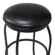 Amy Contemporary 30" Bar Height Barstool in Matte Black Finish and Black Faux Leather - Furniture City (CA)l