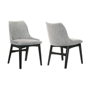 Azalea Gray Fabric and Black Wood Dining Side Chairs - Set of 2 - Furniture City (CA)l