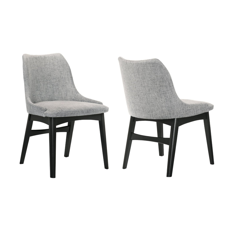 Azalea Gray Fabric and Black Wood Dining Side Chairs - Set of 2 - Furniture City (CA)l