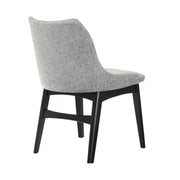 Azalea Gray Fabric and Black Wood Dining Side Chairs - Set of 2 - Furniture City (CA)l