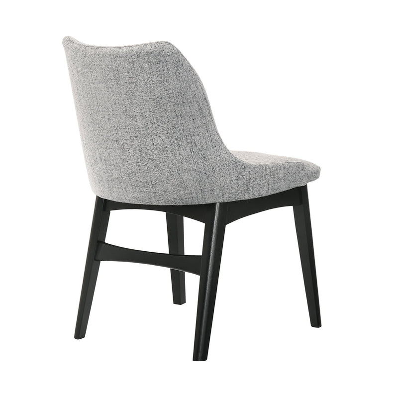 Azalea Gray Fabric and Black Wood Dining Side Chairs - Set of 2 - Furniture City (CA)l