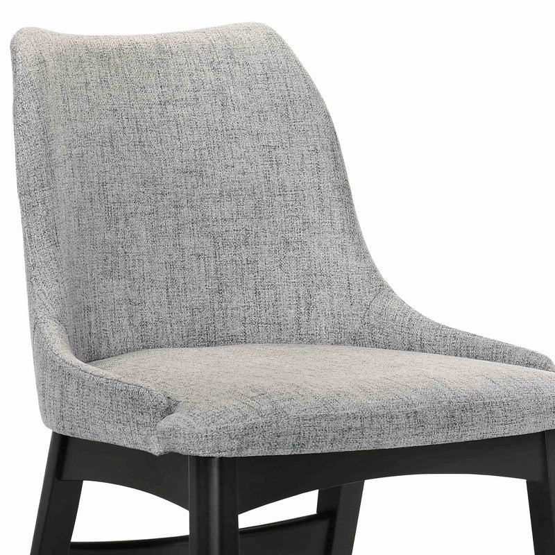 Azalea Gray Fabric and Black Wood Dining Side Chairs - Set of 2 - Furniture City (CA)l