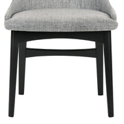 Azalea Gray Fabric and Black Wood Dining Side Chairs - Set of 2 - Furniture City (CA)l