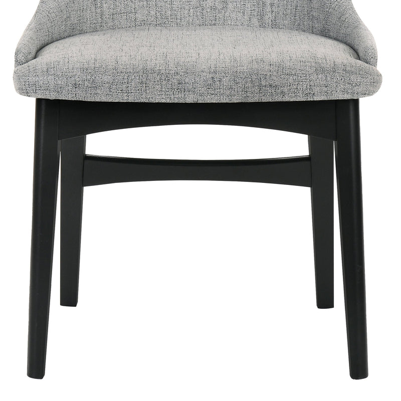 Azalea Gray Fabric and Black Wood Dining Side Chairs - Set of 2 - Furniture City (CA)l