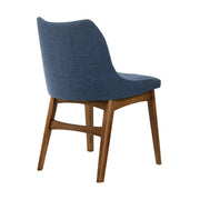 Azalea Blue Fabric and Walnut Wood Dining Side Chairs - Set of 2 - Furniture City (CA)l