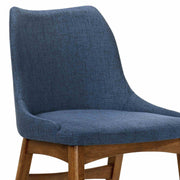 Azalea Blue Fabric and Walnut Wood Dining Side Chairs - Set of 2 - Furniture City (CA)l