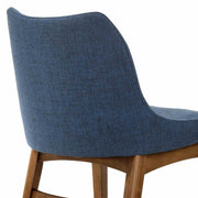 Azalea Blue Fabric and Walnut Wood Dining Side Chairs - Set of 2 - Furniture City (CA)l
