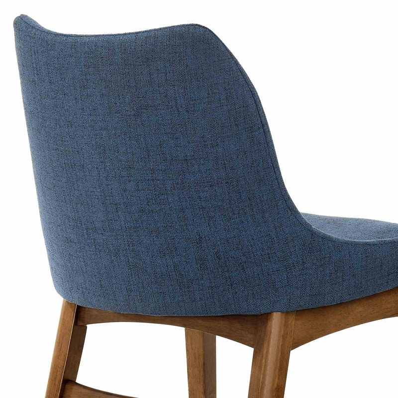 Azalea Blue Fabric and Walnut Wood Dining Side Chairs - Set of 2 - Furniture City (CA)l