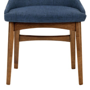 Azalea Blue Fabric and Walnut Wood Dining Side Chairs - Set of 2 - Furniture City (CA)l