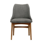 Azalea Charcoal Fabric and Walnut Wood Dining Side Chairs - Set of 2 - Furniture City (CA)l