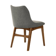 Azalea Charcoal Fabric and Walnut Wood Dining Side Chairs - Set of 2 - Furniture City (CA)l