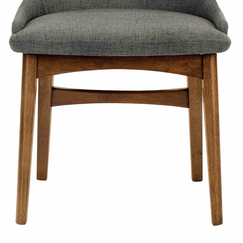 Azalea Charcoal Fabric and Walnut Wood Dining Side Chairs - Set of 2 - Furniture City (CA)l