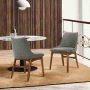 Azalea Charcoal Fabric and Walnut Wood Dining Side Chairs - Set of 2 - Furniture City (CA)l