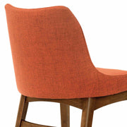 Azalea Orange Fabric and Walnut Wood Dining Side Chairs - Set of 2 - Furniture City (CA)l
