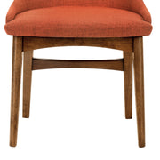 Azalea Orange Fabric and Walnut Wood Dining Side Chairs - Set of 2 - Furniture City (CA)l