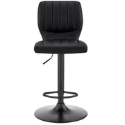 Bardot Adjustable Height Black Faux Leather Swivel Bar Stool - Furniture City (CA)l