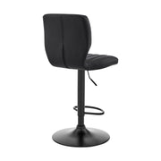 Bardot Adjustable Height Black Faux Leather Swivel Bar Stool - Furniture City (CA)l