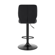 Bardot Adjustable Height Black Faux Leather Swivel Bar Stool - Furniture City (CA)l