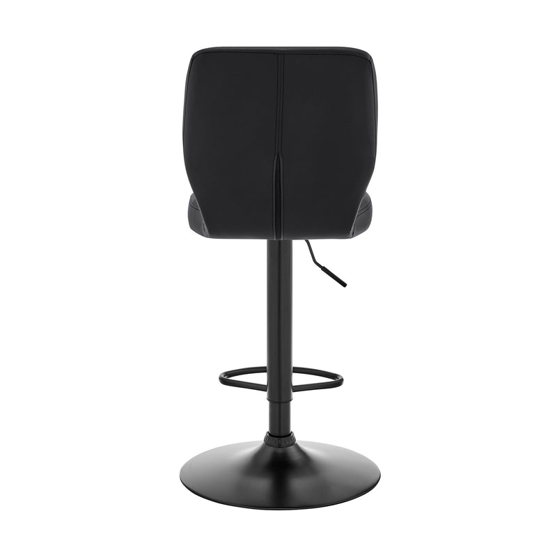 Bardot Adjustable Height Black Faux Leather Swivel Bar Stool - Furniture City (CA)l