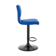 Bardot Adjustable Height Blue Faux Leather Swivel Bar Stool - Furniture City (CA)l
