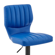 Bardot Adjustable Height Blue Faux Leather Swivel Bar Stool - Furniture City (CA)l