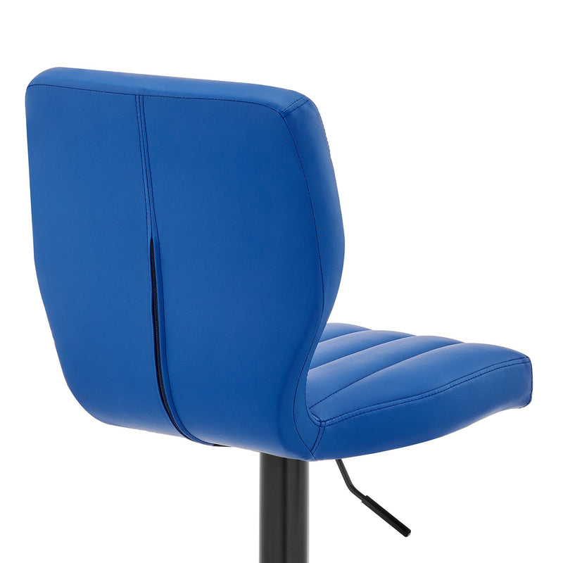 Bardot Adjustable Height Blue Faux Leather Swivel Bar Stool - Furniture City (CA)l