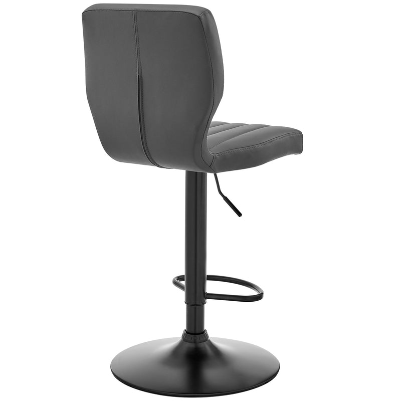 Bardot Adjustable Height Gray Faux Leather Swivel Bar Stool - Furniture City (CA)l