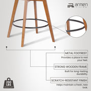 Baylor 26" Cream Faux Leather and Walnut Wood Swivel Bar Stool - Furniture City (CA)l