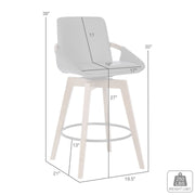 Baylor 26" Gray Faux Leather and Walnut Wood Swivel Bar Stool - Furniture City (CA)l