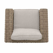 Bahamas Outdoor Wicker & Teak Wood Lounge Chair with Beige Olefin - Furniture City (CA)l