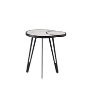 Banks Contemporary Modern 16.5 in. Oval White Coffee Table with Sintered Stone Top - Furniture City (CA)l