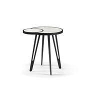 Banks Contemporary Modern 16.5 in. Oval White Coffee Table with Sintered Stone Top - Furniture City (CA)l
