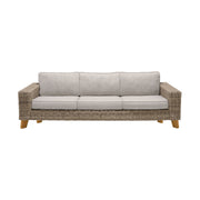 Bahamas Outdoor Wicker & Teak Wood Sofa with Beige Olefin - Furniture City (CA)l