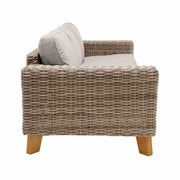 Bahamas Outdoor Wicker & Teak Wood Sofa with Beige Olefin - Furniture City (CA)l