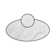 Banks Contemporary Modern 53 in. Oval White Coffee Table with Sintered Stone Top - Furniture City (CA)l