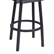 Balboa 26" Counter Height Swivel Vintage Black Faux Leather and Metal Bar Stool with Arms - Furniture City (CA)l