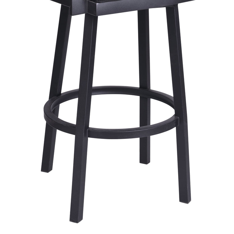 Balboa 26" Counter Height Swivel Vintage Black Faux Leather and Metal Bar Stool with Arms - Furniture City (CA)l