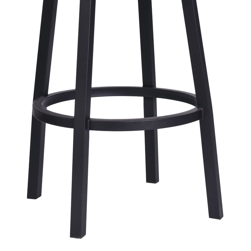 Balboa 30" Bar Height Swivel Vintage Black Faux Leather and Metal Bar Stool - Furniture City (CA)l
