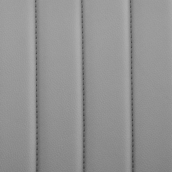 Brock Adjustable Gray Faux Leather and Walnut Wood with Black Finish Bar Stool