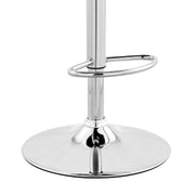 Brock Adjustable Gray Faux Leather and Walnut Wood with Chrome Finish Bar Stool - Furniture City (CA)l
