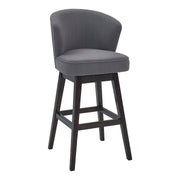 Brandy 26" Counter Height Swivel Gray Fabric and Espresso Wood Bar Stool - Furniture City (CA)l
