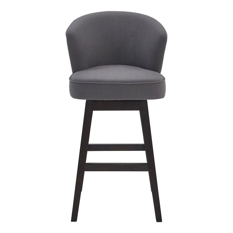 Brandy 26" Counter Height Swivel Gray Fabric and Espresso Wood Bar Stool - Furniture City (CA)l